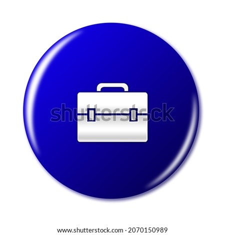 3d suitcase round button isolated