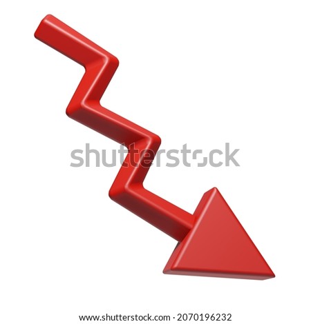 Red Graphic Arrow Down 3D Clipart Stock Image