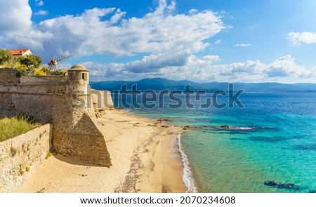 Landscape with  Saint Francois beach and old citadel  in Ajaccio, Corsica
 Royalty-Free Stock Photo #2070234608