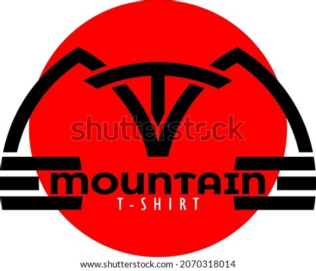 shirt logo + mountain in japanese style vector logo illustration