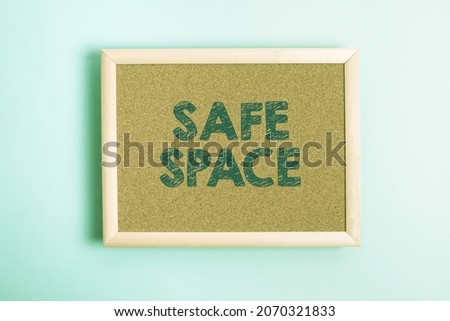 Text caption presenting Safe Space. Conceptual photo a place or room in which you are protected from harm or danger Stack of Sample Cube Rectangular Boxes On Surface Polished With Multi-Colour