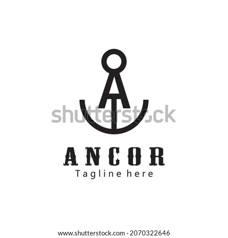 Anchor logo creative illustration icon design template