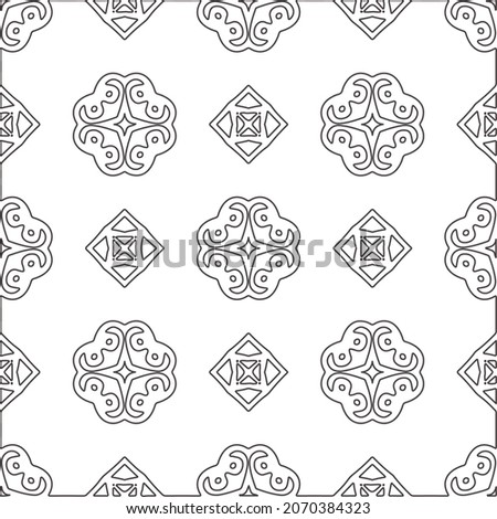 floral pattern background.Repeating geometric pattern from striped elements.   Black and white pattern.