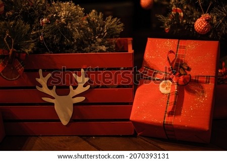 Christmas xmas and New Year holidays gifts the decoration