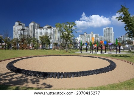 Ssireum (korean wrestling) field in apartments and outdoor parks