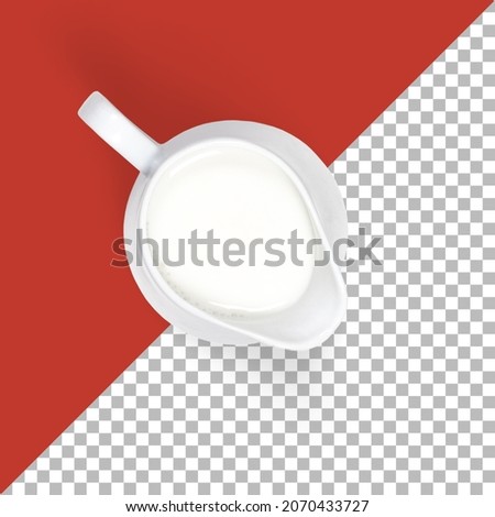 Isolated Jug with milk top view Royalty-Free Stock Photo #2070433727