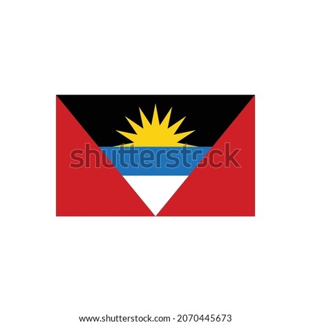 Flag of Antigua and Barbuda color line element. Vector element for web page, mobile app, promo.  UI UX GUI design element. 