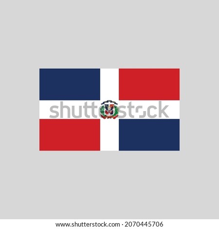 Flag of Dominican Republic color line element. Vector element for web page, mobile app, promo.  UI UX GUI design element. 