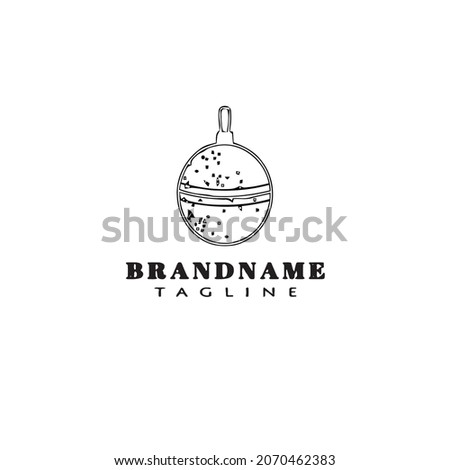 christmas bauble logo cartoon icon design template black modern isolated cute illustration