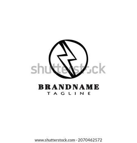 flash thunderbolt logo cartoon icon design template black modern isolated vector illustration