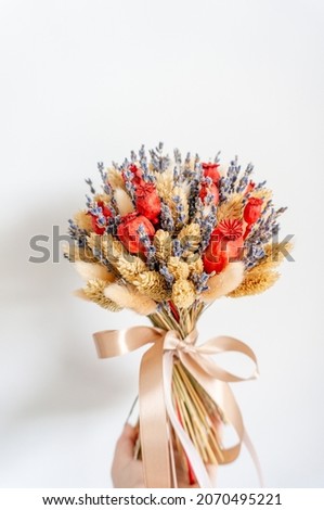 beautiful bouquet with lavender and poppy