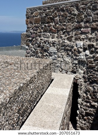 the stone walls of Castelsardo fortress, Sardinia