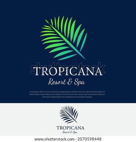 Tropicana Logo Palm fronds. Resort and Spa Logo,Cosmetics,Beauty Royalty-Free Stock Photo #2070598448