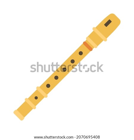 Flute vector illustration in cartoon style. Flat design for mobile app and web sites.  Royalty-Free Stock Photo #2070695408