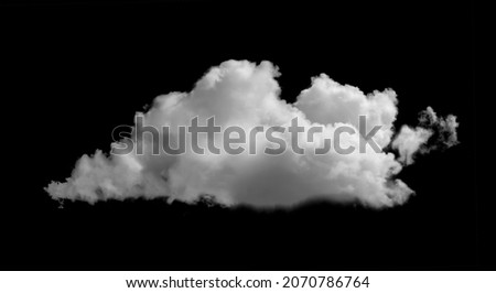 Large white clouds isolated on black background Royalty-Free Stock Photo #2070786764