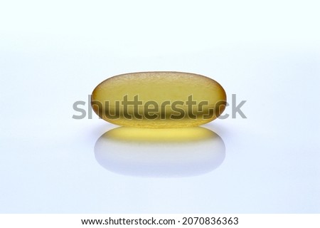 Omega 3 Fish Oil Supplement Capsules on a White Background