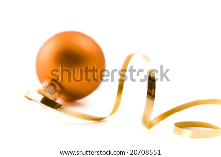 Christmas glass ball decoration on white background