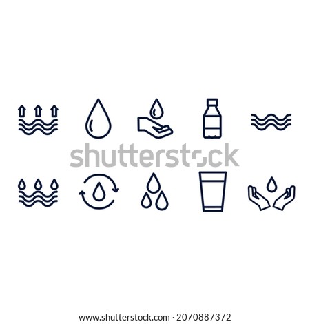 water icon graphic vector line design