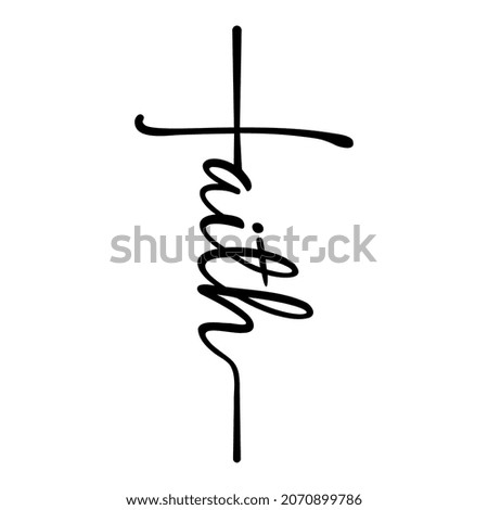 Vector Faith Cross Illustration on White Background