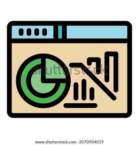 Web page trader icon. Outline web page trader vector icon color flat isolated