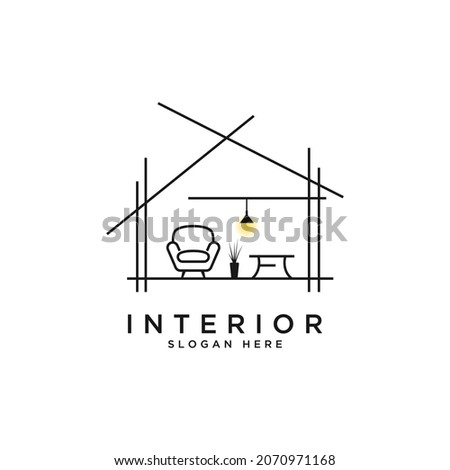 home interior , furniture minimalist logo design template Royalty-Free Stock Photo #2070971168