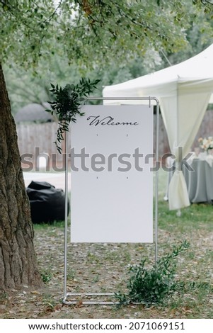 Beautiful elegant stylish wedding guest table list. High quality photo