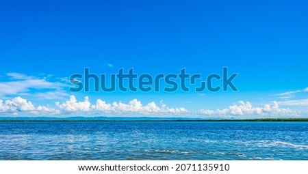 blue water calm Samana Bay in the Dominican Republic