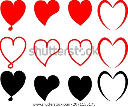 set of hearts. vector illustration.