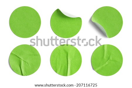 Blank Circle Retail Tags Isolated on a White Background. Royalty-Free Stock Photo #207116725
