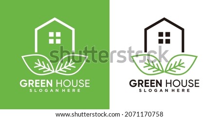 Green house logo design with creative concept