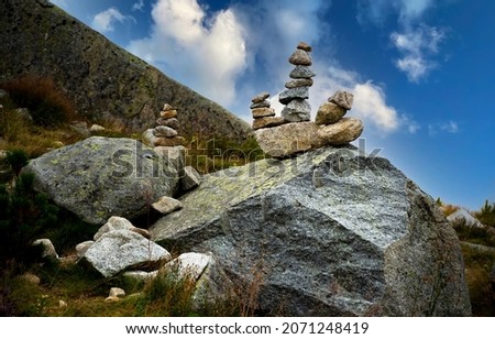 landscape background stone sculptures on the rock