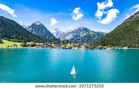 landscape at the achensee lake in austria - pertisau Royalty-Free Stock Photo #2071273250