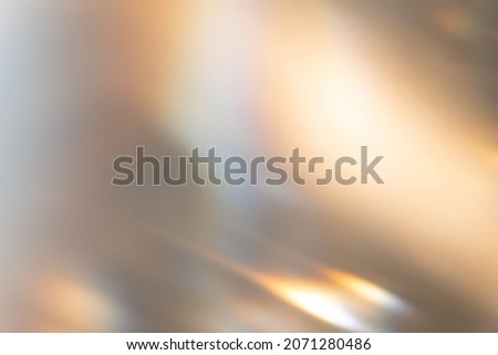 Blur glow overlay. Lens flare filter. Bokeh sunlight glare leak. Retro illumination effect. Defocused orange blue white light abstract background. Royalty-Free Stock Photo #2071280486