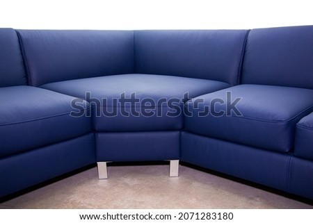 Corner folding sofa upholstered in leatherette, insulated on a white background Royalty-Free Stock Photo #2071283180