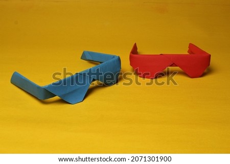 colourful craft paper cat glasses house