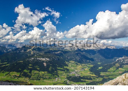 Large view of the high mountains Alps Austria
