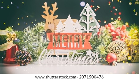 Wnter, new year Holidays concept as top view, copyspace. greeting card template , Christmas decoration.