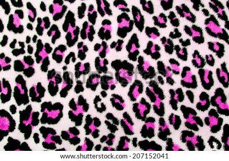 Pink and black leopard pattern. Spotted fur animal print as background.