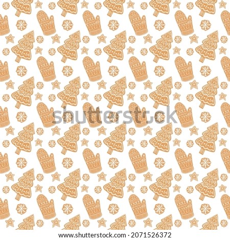 new Year s pattern of gingerbread figures
