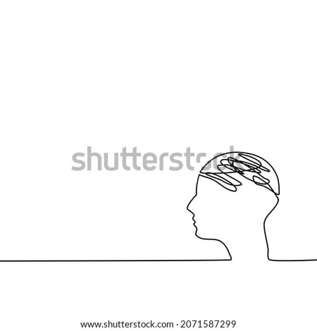 Draw a continuous line of the head. concept of people. vector illustration
