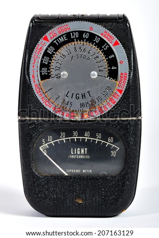 A vintage photographic light meter.