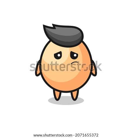 the lazy gesture of egg cartoon character , cute style design for t shirt, sticker, logo element