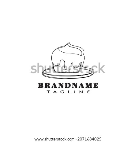 cupcake logo cartoon icon design black modern isolated vector illustration