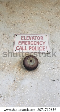 Vintage Emergency Call Police Elevator sign and bell