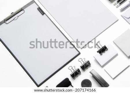 Blank stationery isolated on white to replace your design