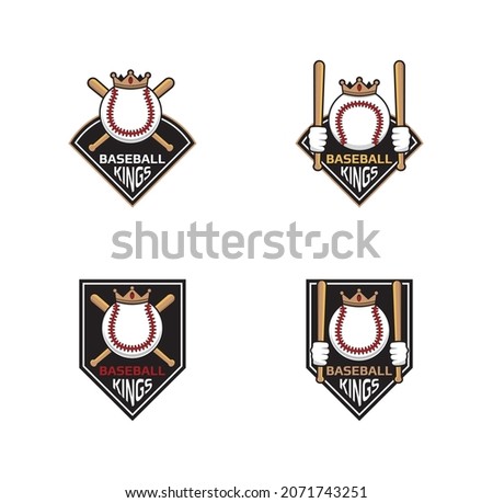 Baseball king logo design illustration vector eps format , suitable for your design needs, logo, illustration, animation, etc.