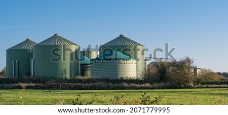 Biogas plant for power generation and energy generation Royalty-Free Stock Photo #2071779995