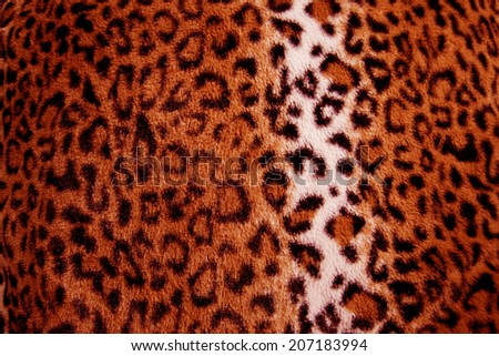 Red / orange leopard print fur pattern - fabric 