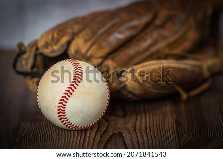 baseball on vintage wooden background
