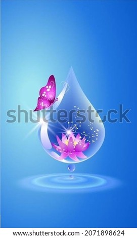Three D water drop, blueberry colour, good nature